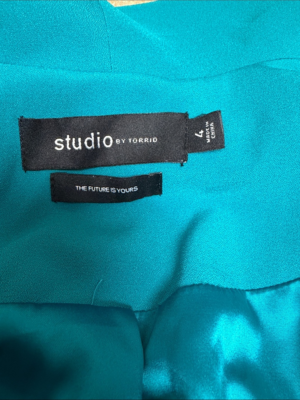 Torrid Classic Shawl Collar Blazer size 4XL Teal - Picture 5 of 5